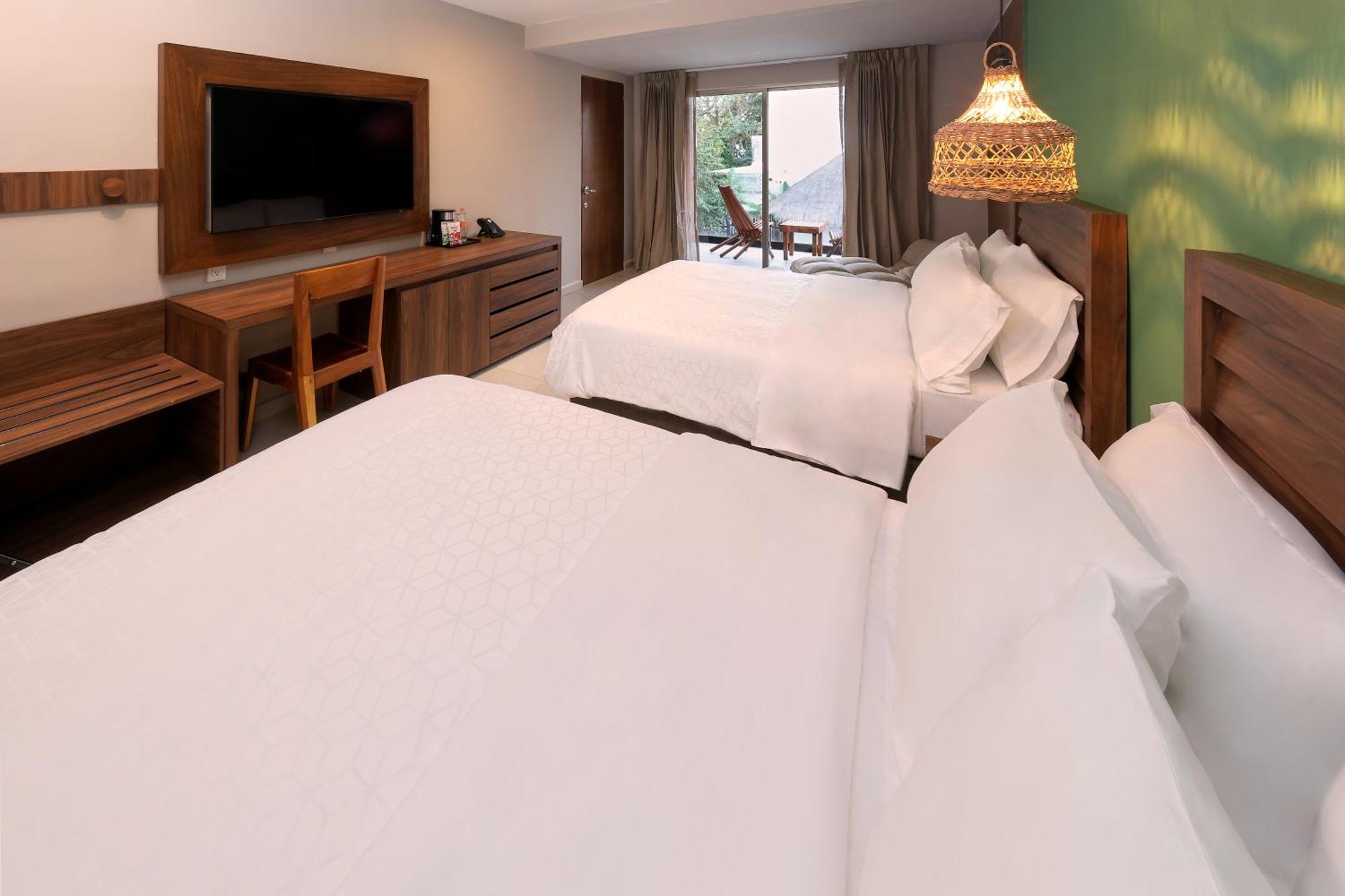 Standard Double Room with Two Double Beds and Pool View