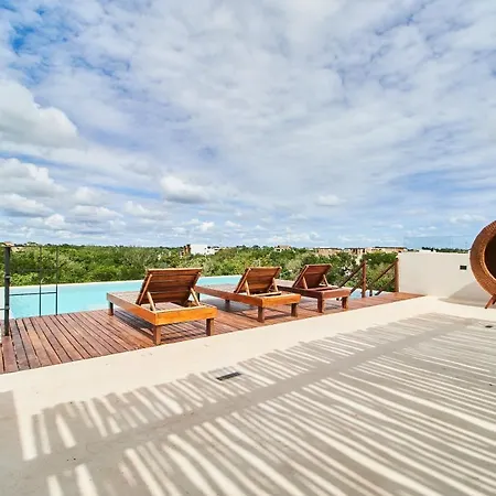 Restful Condo Deal Perfect For Large Groups Fantastic Rooftop Terrace Lounge & Pool In Tulum-3