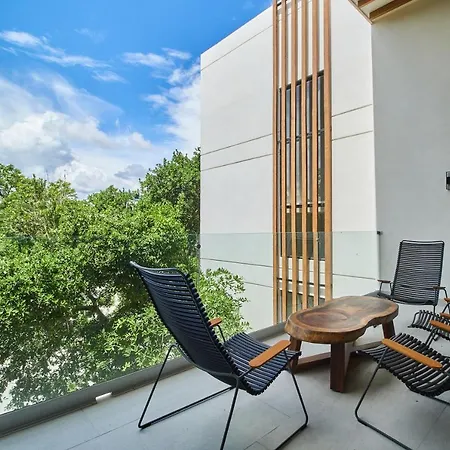 Boho-Style And Luxury Apartment In Aldea Zama With Plunge Pool, Gym, Shared Pool & Hammocks-3