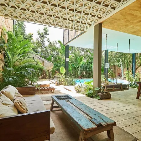 Lovely & Rustic Apartment Aldea Zama Private Terrace Shared Pool, Lounge Area & Garden-3