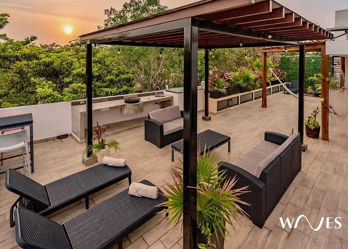 1 Hab. | Terraza Con Piscina | Asador | Hamacas Apartamento Tulum admite animales